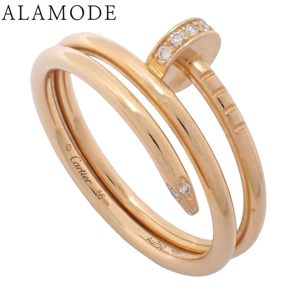 CARTIER(カルティエ) ジュスト アン クル リング ダブル ダイヤモンド B4210800 ピンクゴールド K18PG 56 5.8g 指輪 アクセサリー ジュエリー ピンクゴールド ユニセックス 41100102365【中古】【アラモード】