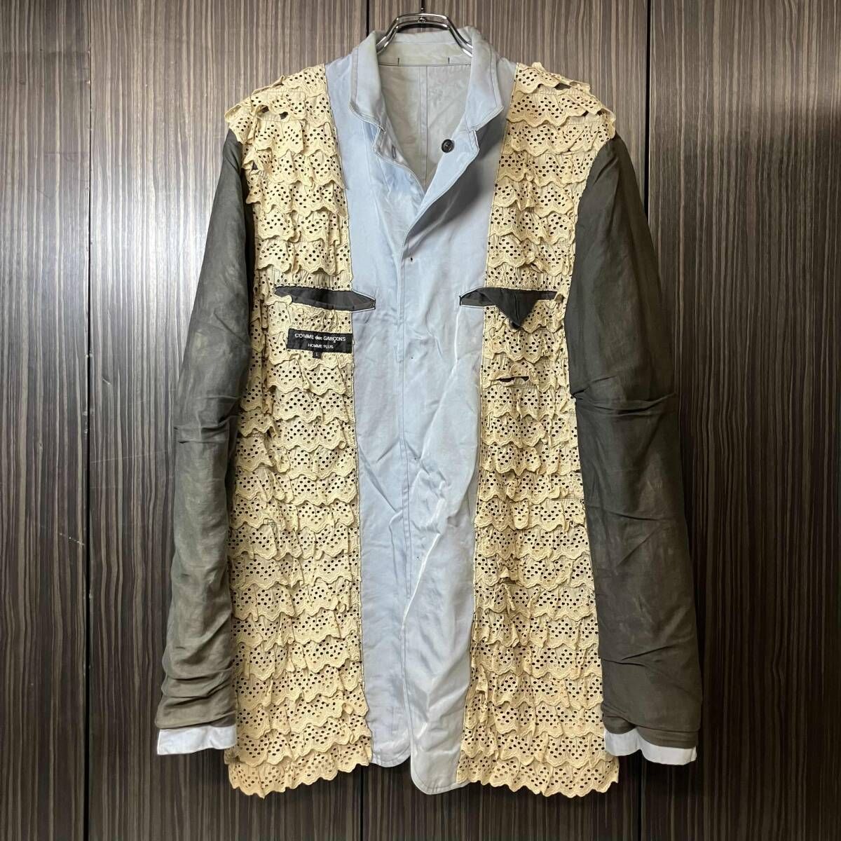 99ss COMME des GARCONS HOMME PLUS テーラードジャケット 内フリルデザインジャケット サイズL PJ-10013L コムデギャルソンオムプリュス