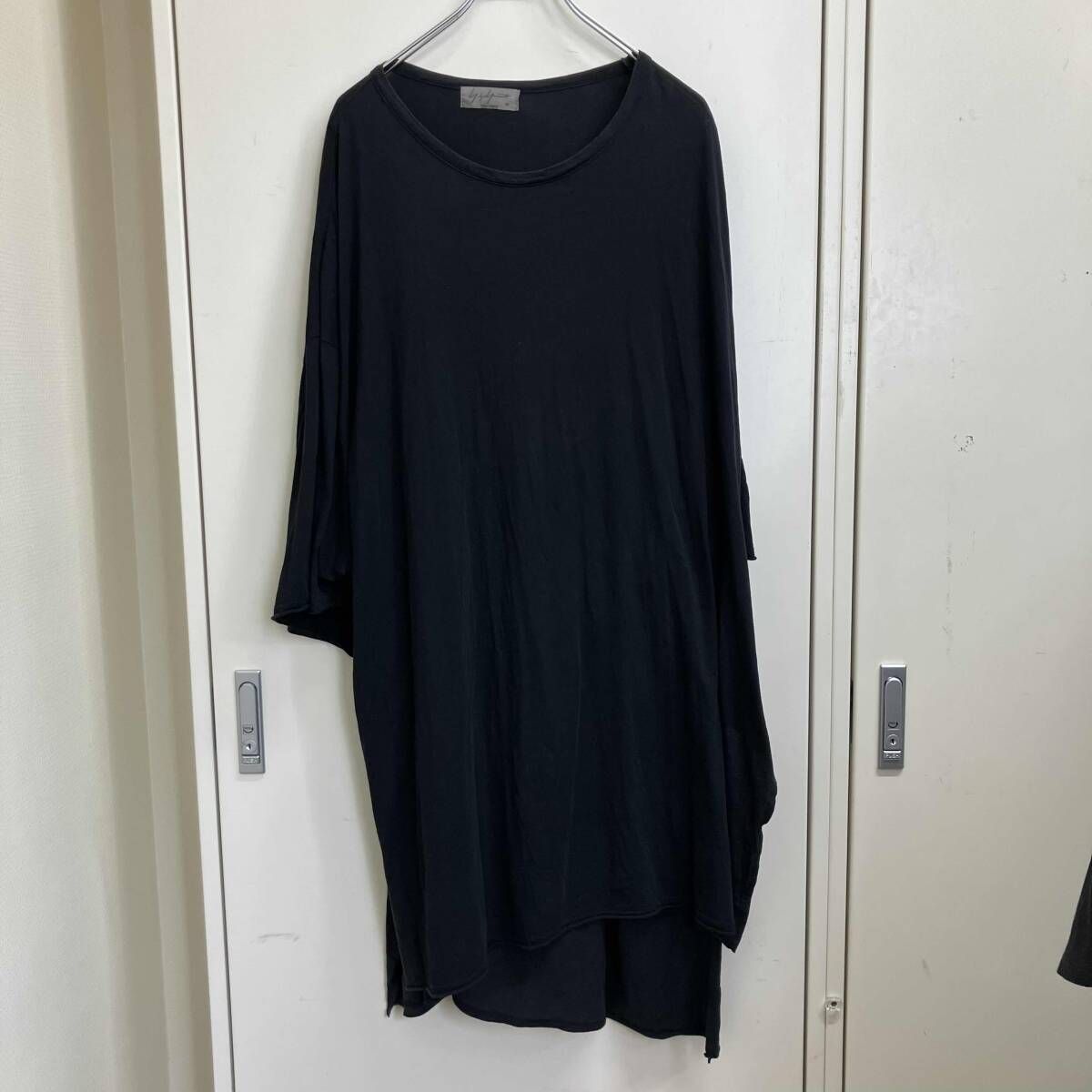 20ss archive YOHJI YAMAMOTO POUR HOMME MAN’S 綿天竺前後丈違い半袖Tee HN-T66-880 サイズ:S ブラック ヨウジヤマモトプールオム