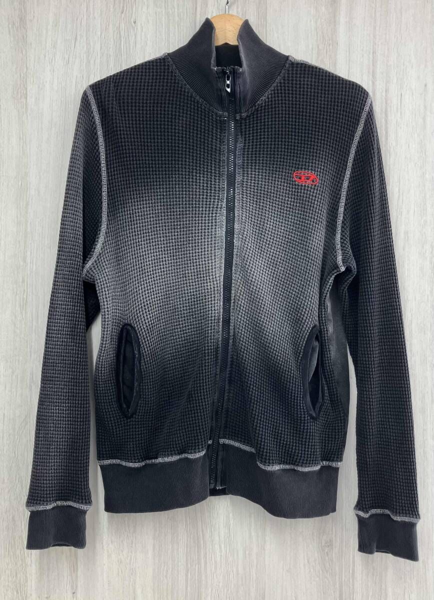 DIESEL ディーゼル S-WAFY-ZIP A16105 OTKAA メンズ ジップ アップ スウェット トレーナー ワッフル フェード XS ブラック グレー 9,368円