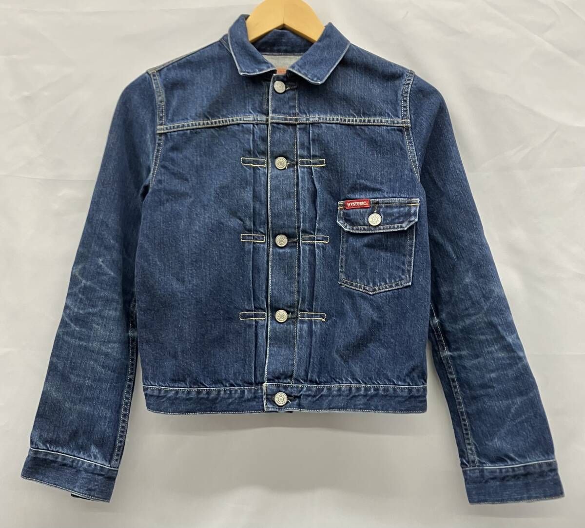 HYSTERIC GLAMOUR ヒステリックグラマー　0151AB14 Gジャン デニムジャケット アウター　1st Type 綿100% 日本製　ブルー サイズS 8,550円