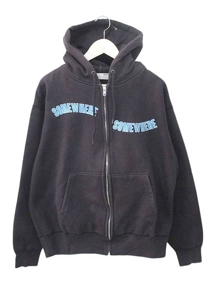 Diaspora skateboards - Arc Logo Full Zip Hooded Sweatshirt フルジップ スウェットパーカー XL ネイビー ジップアップ トップス