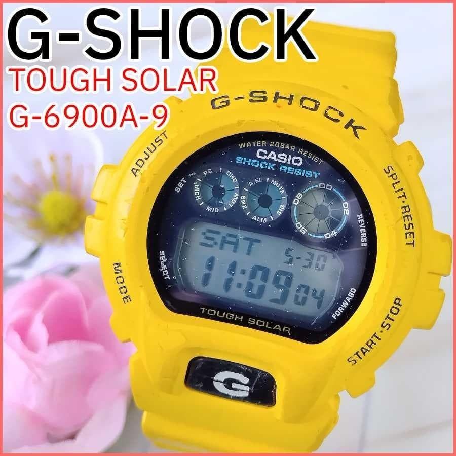 【稼働品】CASIO G-SHOCK 腕時計 メンズ デジタル タフソーラー 三つ目 クォーツ QZ 純正ベルト G-6900A-9 カシオ Gショック 【W300】