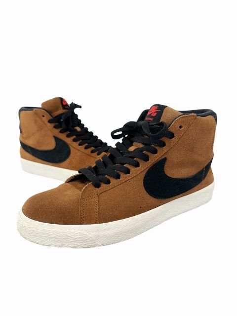 ナイキ NIKE SB ZOOM BLAZER MID Light British Tan ズーム ブレーザー ミッド 27 茶色 ライト ブリティッシュ タン ブランド古着ベクトル中古▲■260802