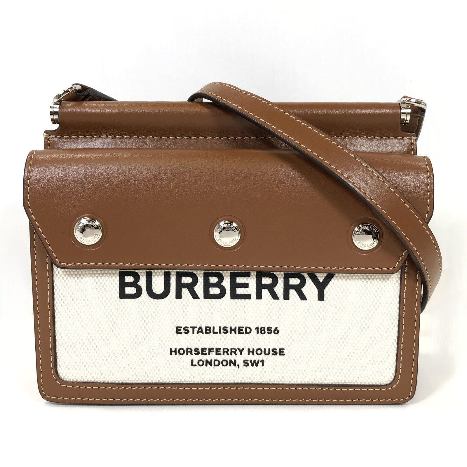 ▽BURBERRY 8014611 ミニ ホースフェリープリント タイトル ポケット 
