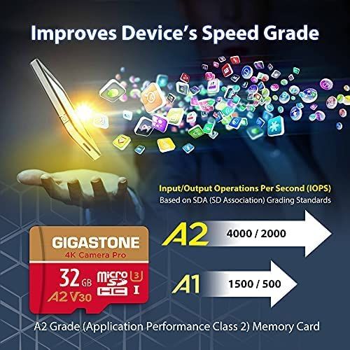 【5年保証 】GIGASTONE マイクロSDカード 32GB 2個セット A2 V30 UHS-I U3 Class 10 95/35 MB/S アクションカメラ スポーツカメラ 4K Ultra HD 動画 SD変換アダプタ付き ミニ収納 316d90ab
