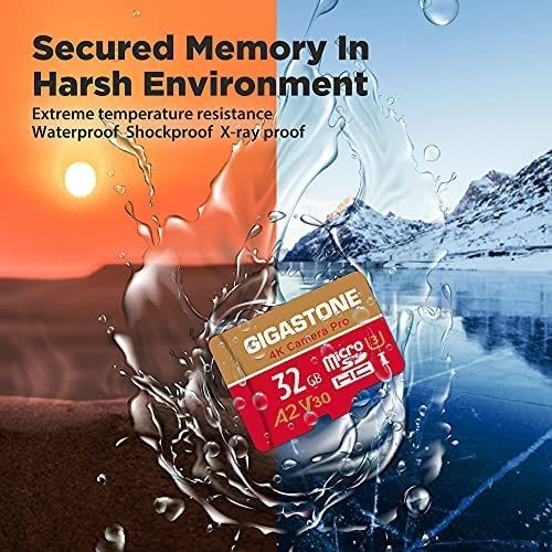 【5年保証 】GIGASTONE マイクロSDカード 32GB 2個セット A2 V30 UHS-I U3 Class 10 95/35 MB/S アクションカメラ スポーツカメラ 4K Ultra HD 動画 SD変換アダプタ付き ミニ収納 316d90ab