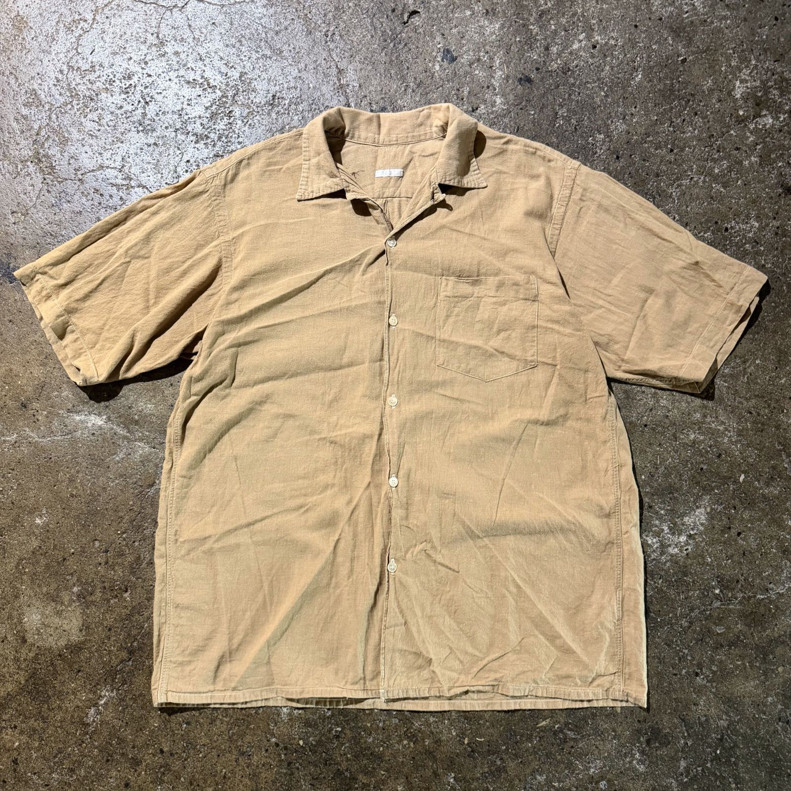 COMOLI 20ss ベタシャン オープンカラーシャツ ベージュ 1 コモリ 半袖シャツ R01-02011