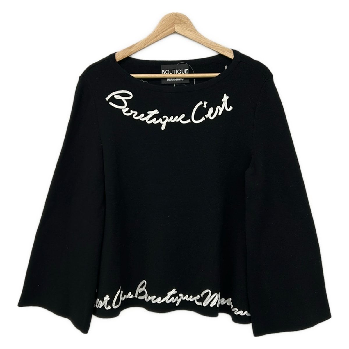MOSCHINO(モスキーノ) 長袖セーター サイズI 40 レディース美品 - 黒×白 7,200円