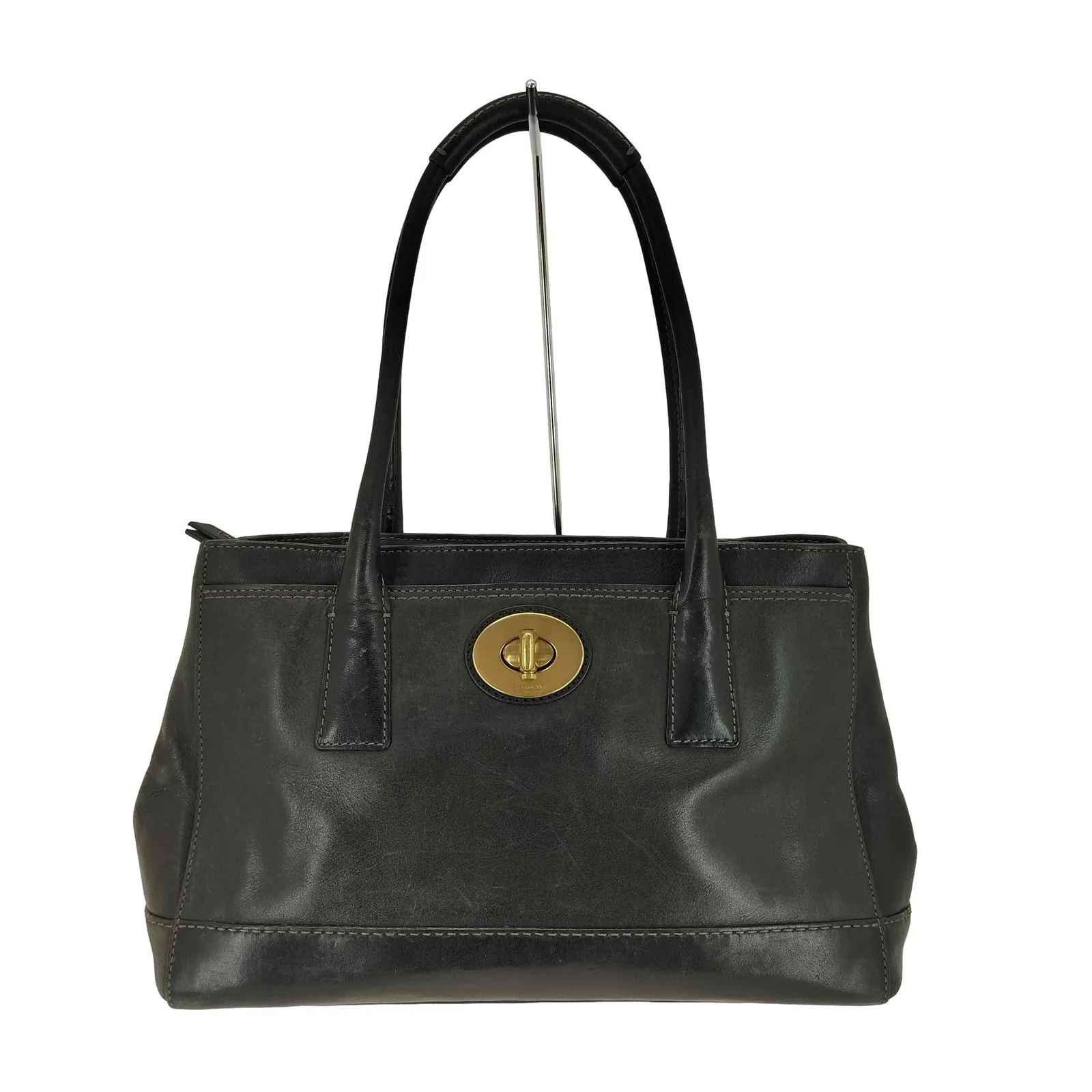 コーチ COACH レザー ターンロック ハンドバッグ leather turn lock