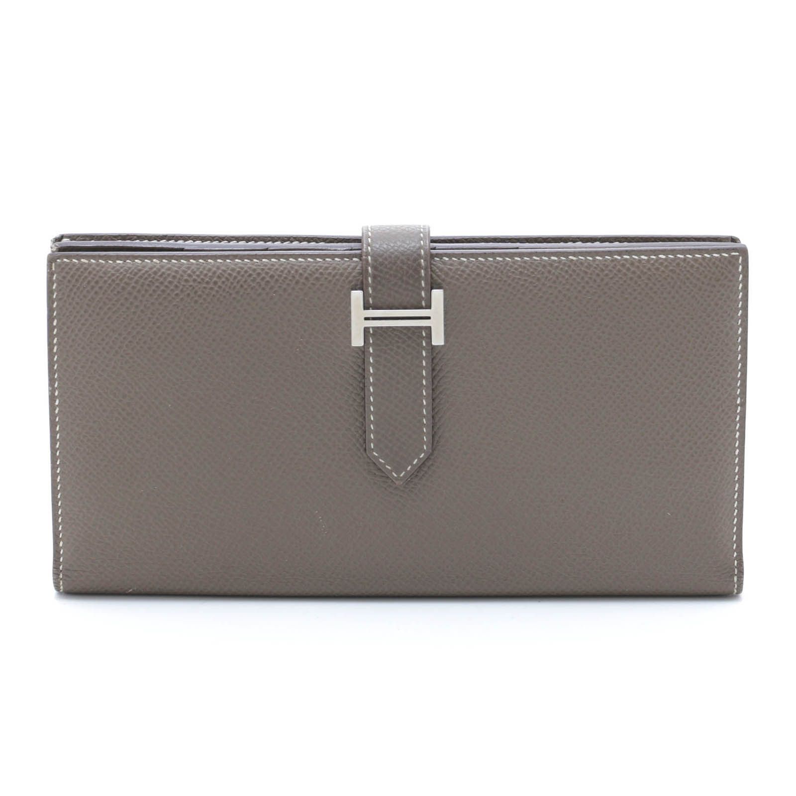 HERMES エルメス ベアンスフレ エトゥープ/SV 長財布 ヴォーエプソン エトゥープ/SV ユニセックス【中古】436