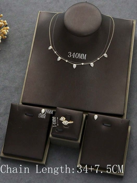 ジュエリー レディース セット 1セット ファッショナブル レトロ エレガント 水滴型ネックレスとピアスセット、日常着用に適しています