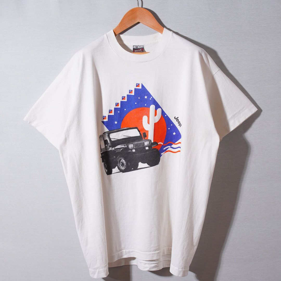 90s USA製 ジープ Jeep ラングラー Wrangler Tシャツ XL ホワイト