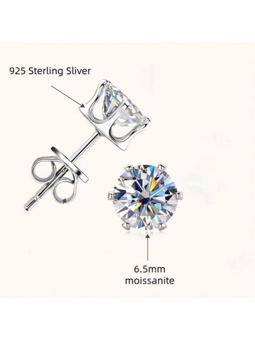 ジュエリー レディース イヤーアクセサリー 1ペア 3mm/4mm/5mm/6.5mm/8mm クラシックラウンド スタッドピアス レディース カラー VVS1 ジュエリーギフト