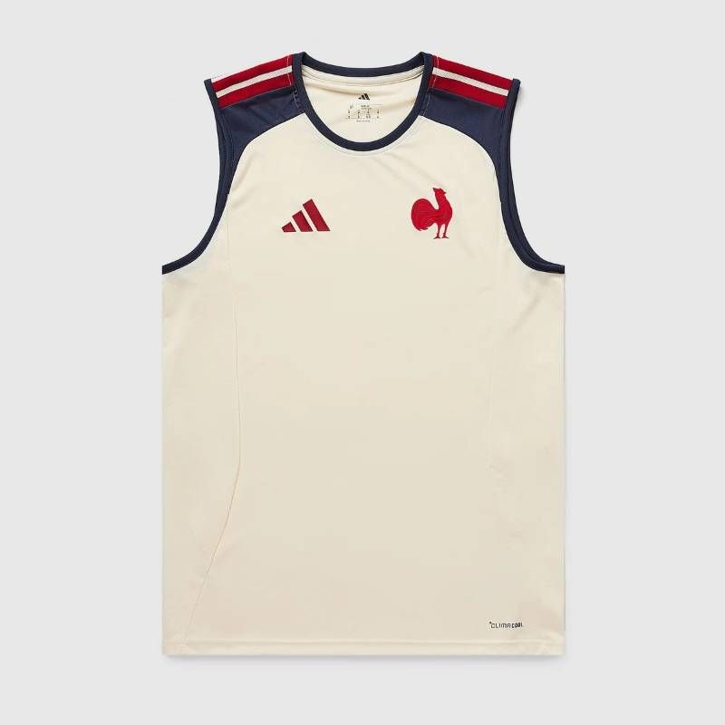 【送料無料・匿名配送】adidas アディダス ラグビー フランス代表 26/27 公式 シングレット 白 クリーム タンクトップ 新品 正規品