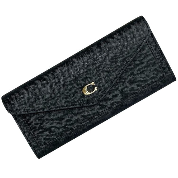コーチ 二つ折り 長財布 財布 ウィン 未使用 美品 C2326 COACH グレインレザー ブラック 黒 中古 レディース
