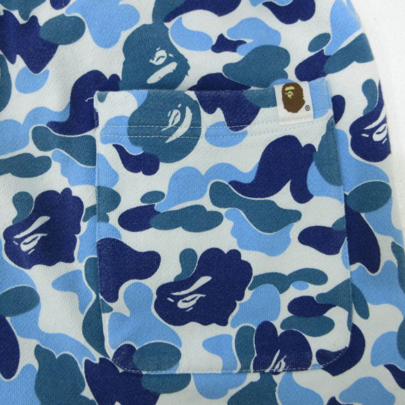 【三重本店】 中古 A BATHING APE | アベイシングエイプ スウェットパンツ 001PTJ801020M カモ柄 ブルー サイズ：M 【107】