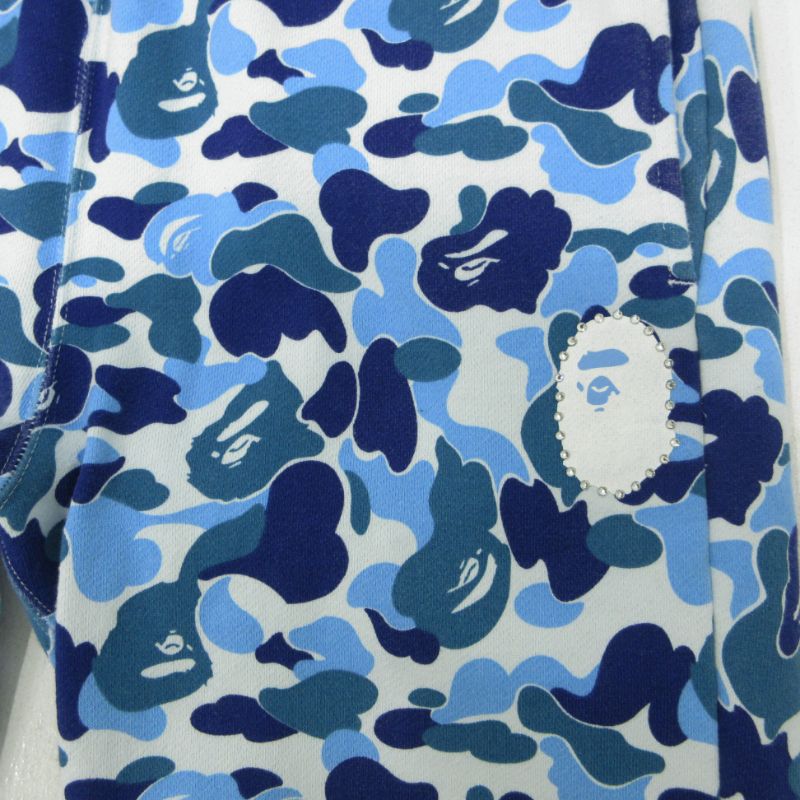 【三重本店】 中古 A BATHING APE | アベイシングエイプ スウェットパンツ 001PTJ801020M カモ柄 ブルー サイズ：M 【107】