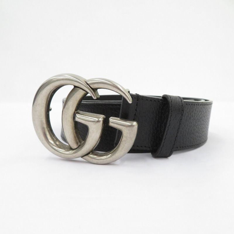 【瀬戸大橋店】 中古 GUCCI | グッチ ベルト ダブルG バックル ワイド ベルト 406831・480199 ブラック 【135】