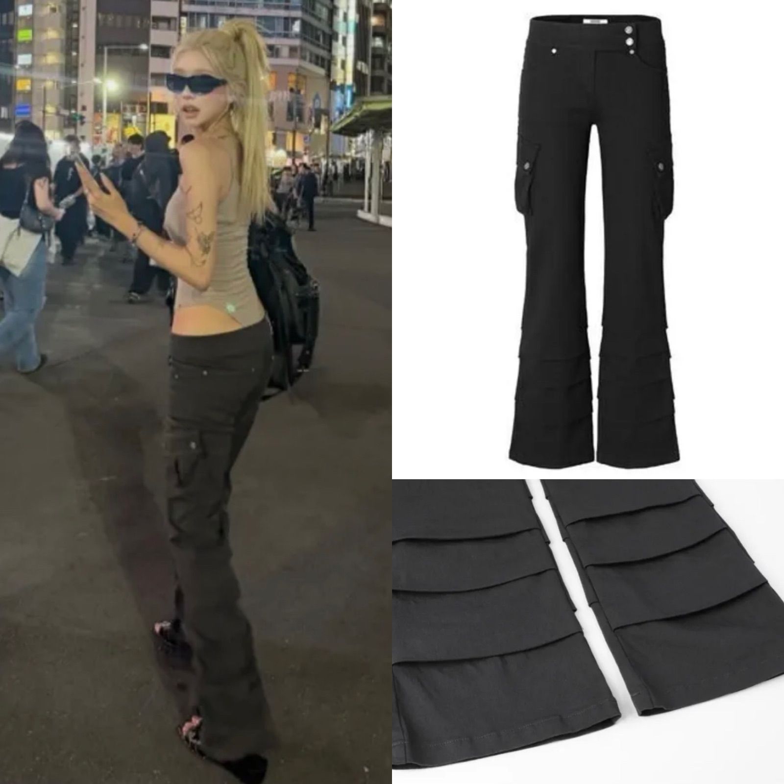 ☆ KHAKIPOINT ☆ CARGO SHIRRING BOOTCUT PANTS Sサイズ 13,013円