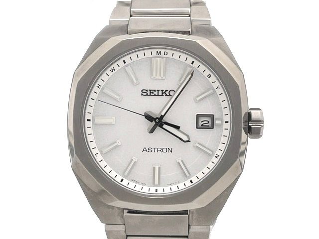 SEIKO セイコー アストロン ネクスター SBXY081 腕時計 チタン ホワイト文字盤 ソーラー電波時計 メンズ【中古】472