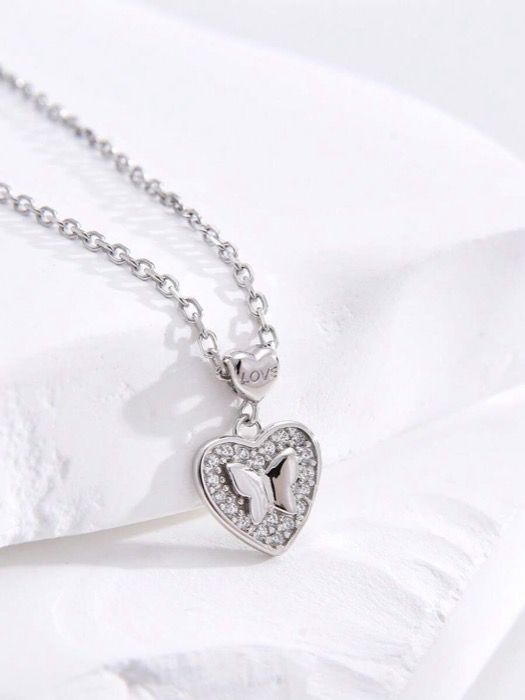 ジュエリー レディース ネックレス ペンダントネックレス 1個 ファッション ハート 蝶 ラブ ペンダントネックレス レディース ウェディング用