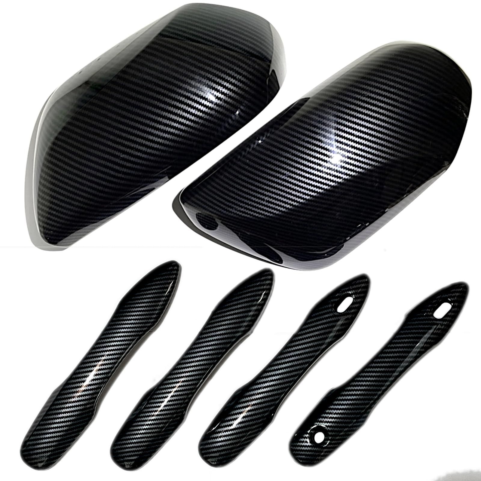 N◆Flatland プリウス 50系 PHV 52系 外装 ドアミラーカバー ドアハンドルカバー セット カスタム パーツ アクセサリー (カーボン) 410456ff