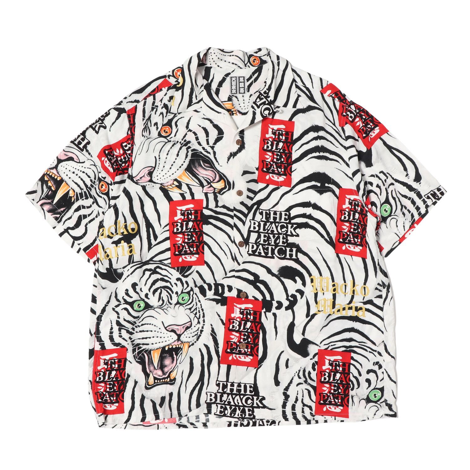 WACKO MARIA ワコマリア シャツ ホワイト 白 サイズ:XL 22AW BlackEyePatch TIM LEHI タイガー柄 ハワイアンシャツ アロハシャツ HAWAIIAN SHIRT 日本製 トップス カジュアルシャツ 【メンズ】【中古】