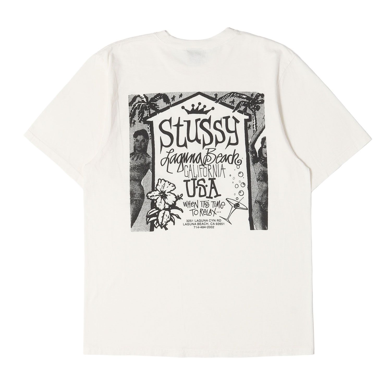 【美品】STUSSY ステューシー Tシャツ ナチュラル サイズ:M 25SS ピグメントダイ加工 ビーチホテル Tシャツ Beach House Tee Pigment Dyed トップス カットソー 半袖【メンズ】【中古】