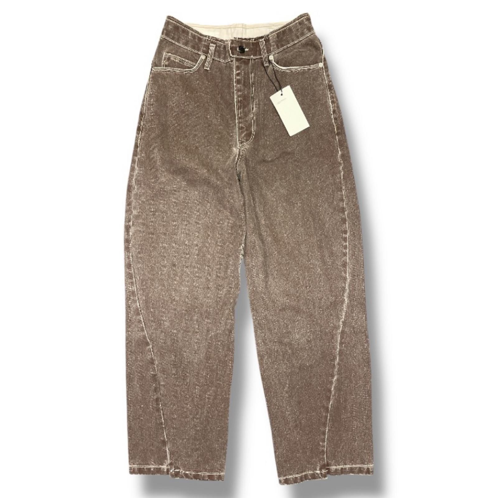 参考上代89600円 未使用 CAMIEL FORTGENS WOBBLY JEANS ウォブリージーンズ デニムパンツ カミエルフォートヘンス CF.20.06.02.02 ブラウン S （17962M）