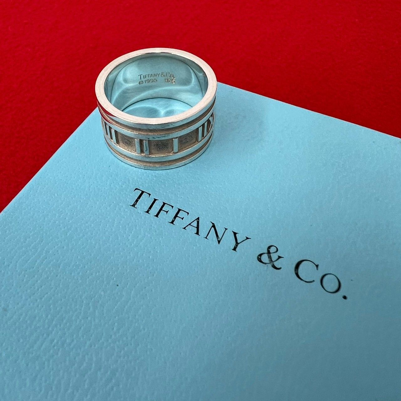 極 美品 TIFFANY&Co. ティファニー アトラス ワイド リング シルバー925 指輪 18号 アクセサリー メンズ シルバー 73707