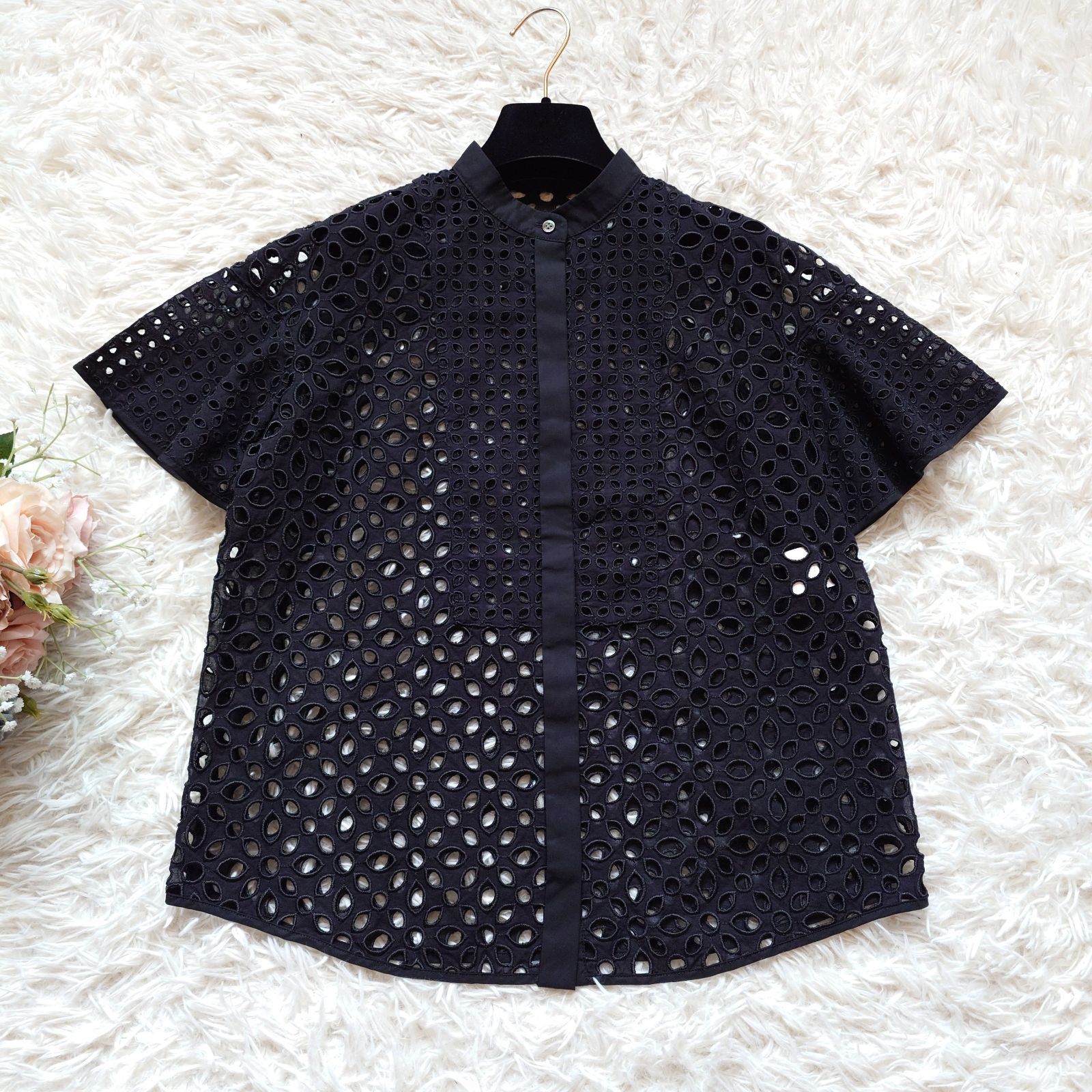 【新品】allureville アルアバイル　コットンレースキリカエブラウス allureville アルアバイル コットンレースキリカエブラウス ブラック