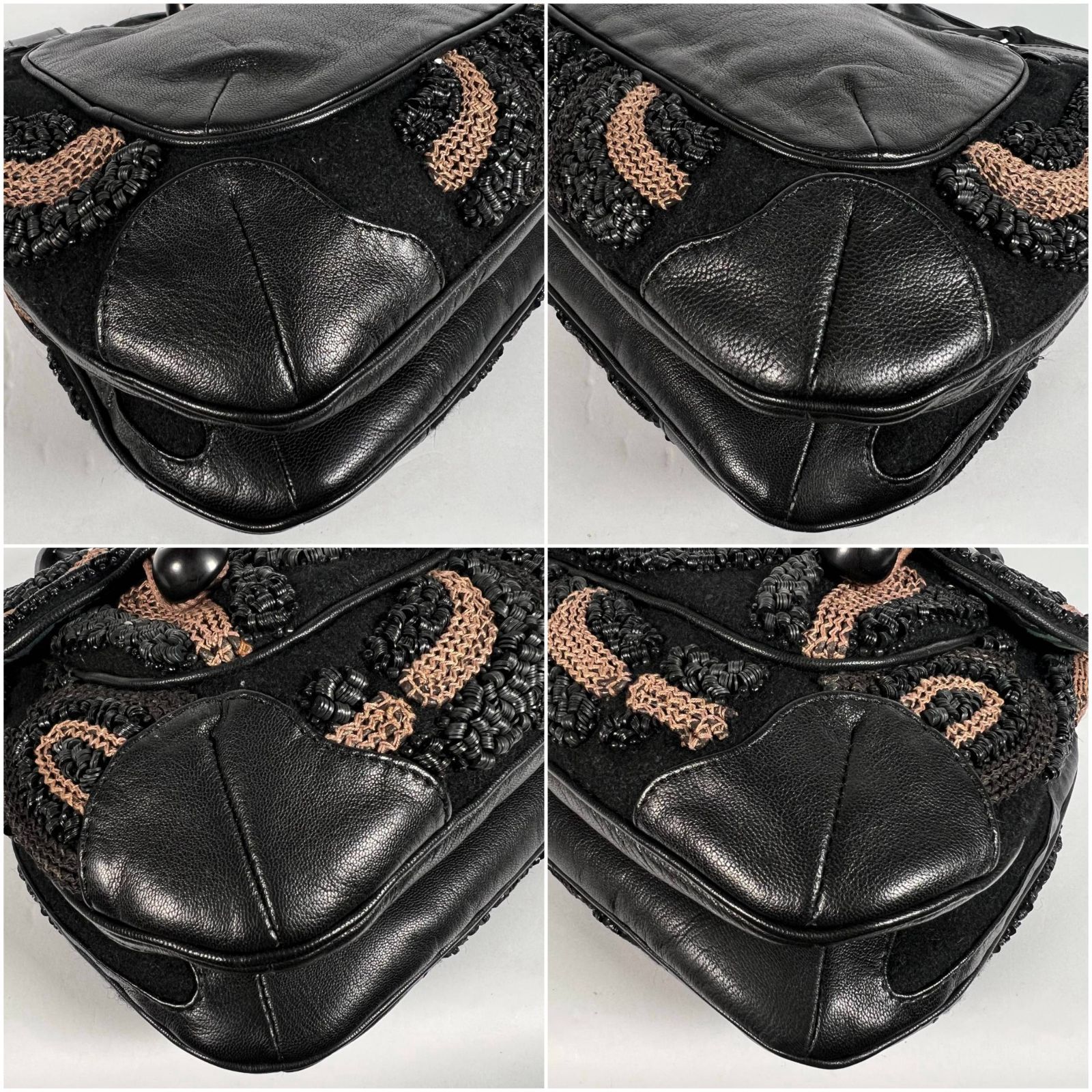 レディース 最終価格！！JAMIN PUECH ブラックレザーハンドバッグ