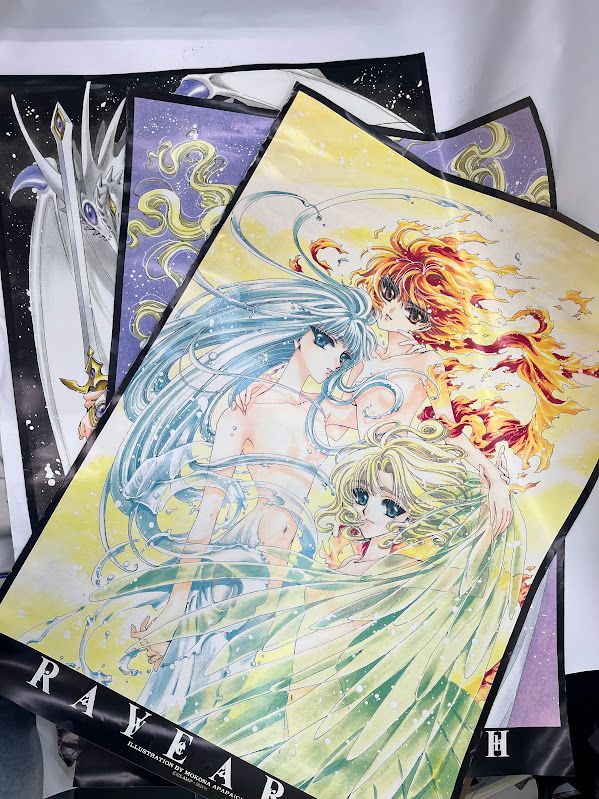 中古】魔法騎士レイアース A1ポスター 3枚セット CLAMP 1990年代
