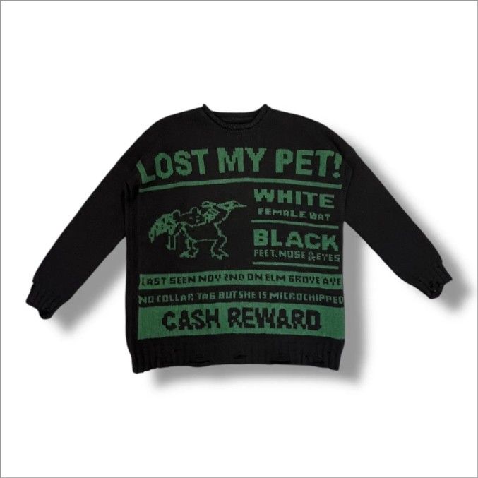 国内正規 参考上代133,100円 MM6 24AW Wool jagado sweater ウールジャガードセーター ダメージニット エムエムシックス S62HL0027 ブラック S （601MG）