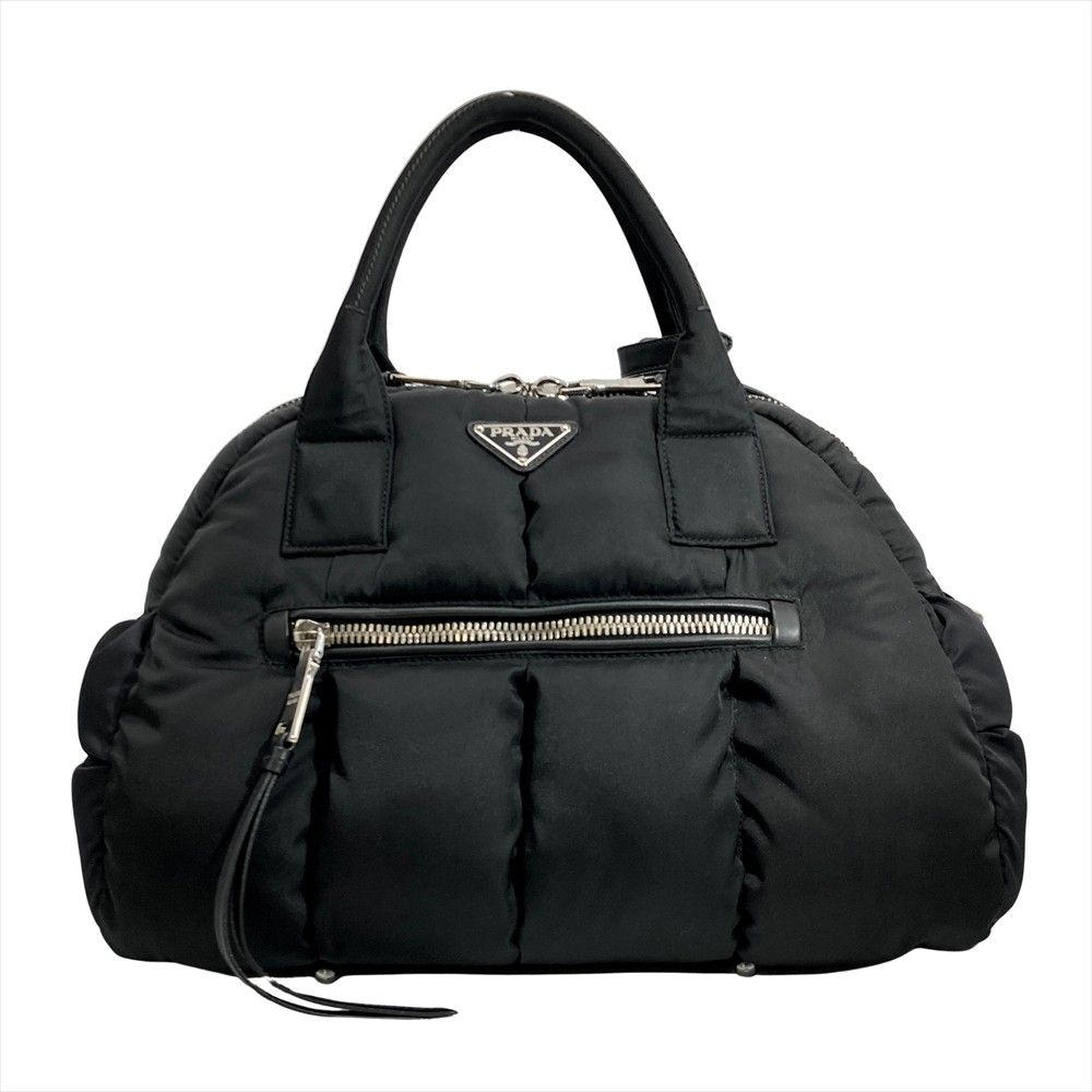 プラダ PRADA テスート ボンバー TESSUTO BOMBER ハンドバッグ 2WAY ナイロン BL0881 ブラック シルバー金具 ボストン ショルダーバッグ【中古】