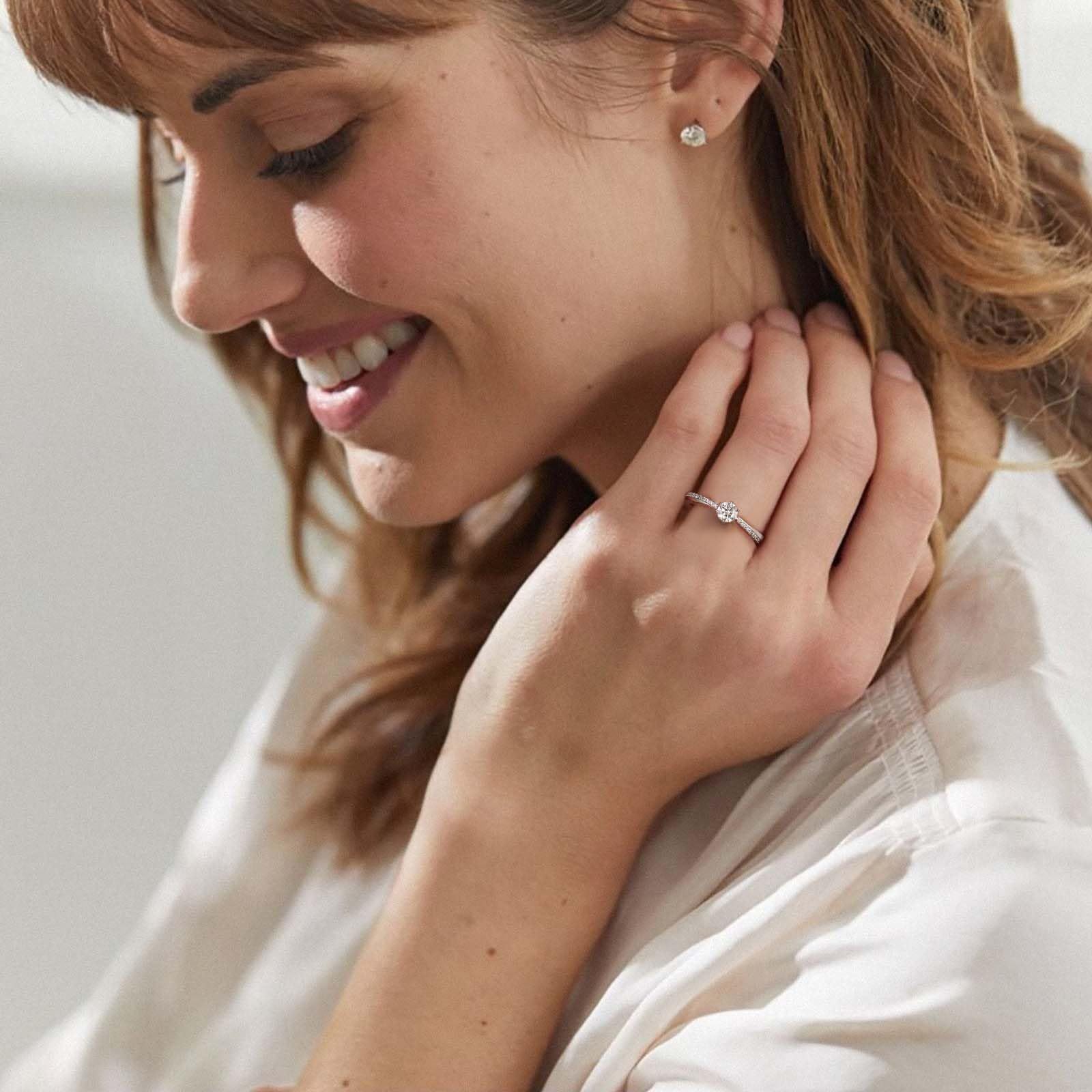 婚約指輪 15号 プロポーズリング レディース 0.5ct Dカラー VVS1モアサナイト リング スターリングシルバー ホワイトゴールドメッキ 女性 キラキラジュエリー(サイズ )