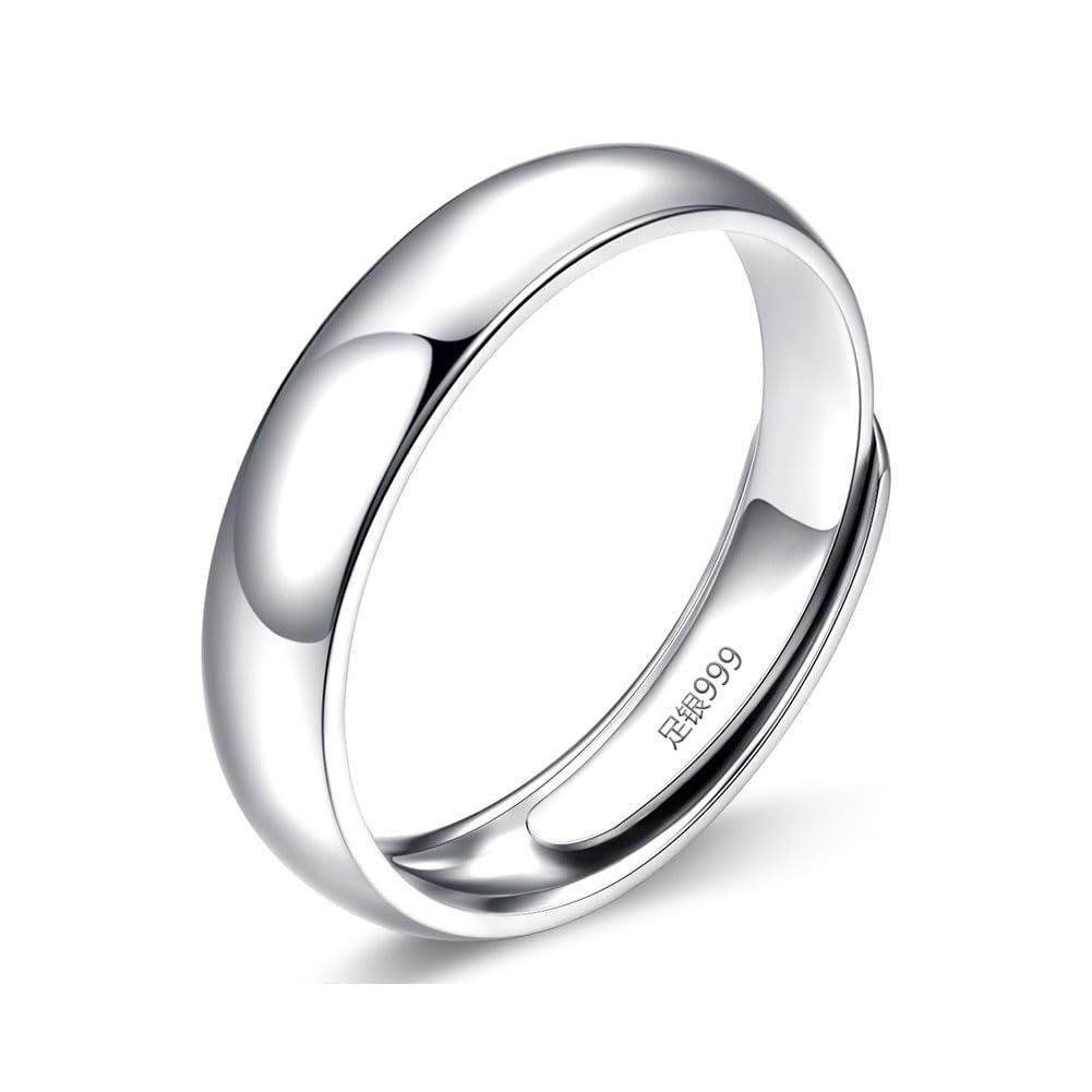 リング 6mm メンズ シルバー 結婚指輪 999純銀 甲丸 シンプルデザイン フリーサイズ 調整可能 金属アレルギー対応 クリスマス 7,350円