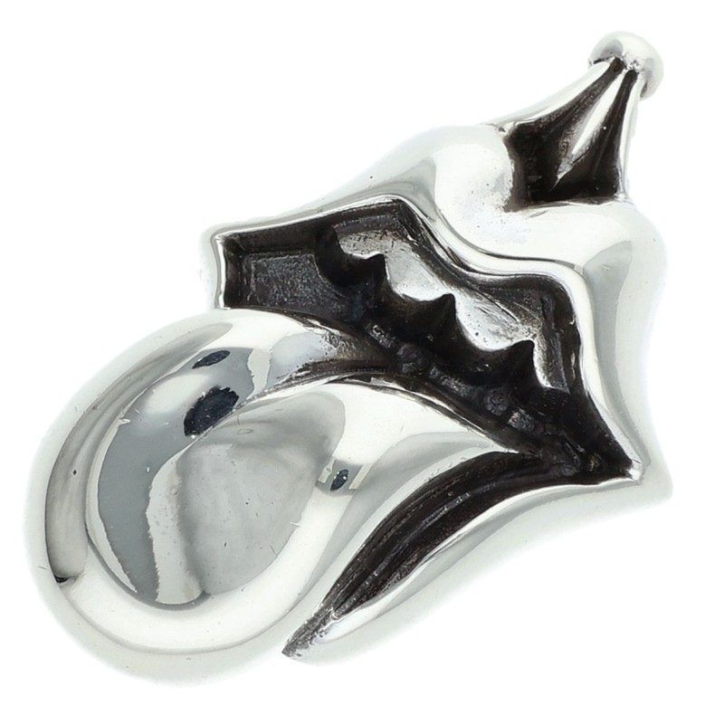 クロムハーツ LIPS TONGUE CHARM/リップアンドタンチャーム シルバーネックレストップ メンズ