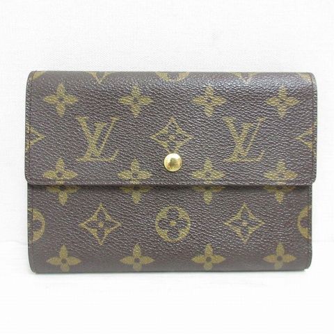 ルイヴィトン LOUIS VUITTON モノグラム ポルトトレゾール エテュイ パピエ M61202 三つ折り 財布 ウォレット