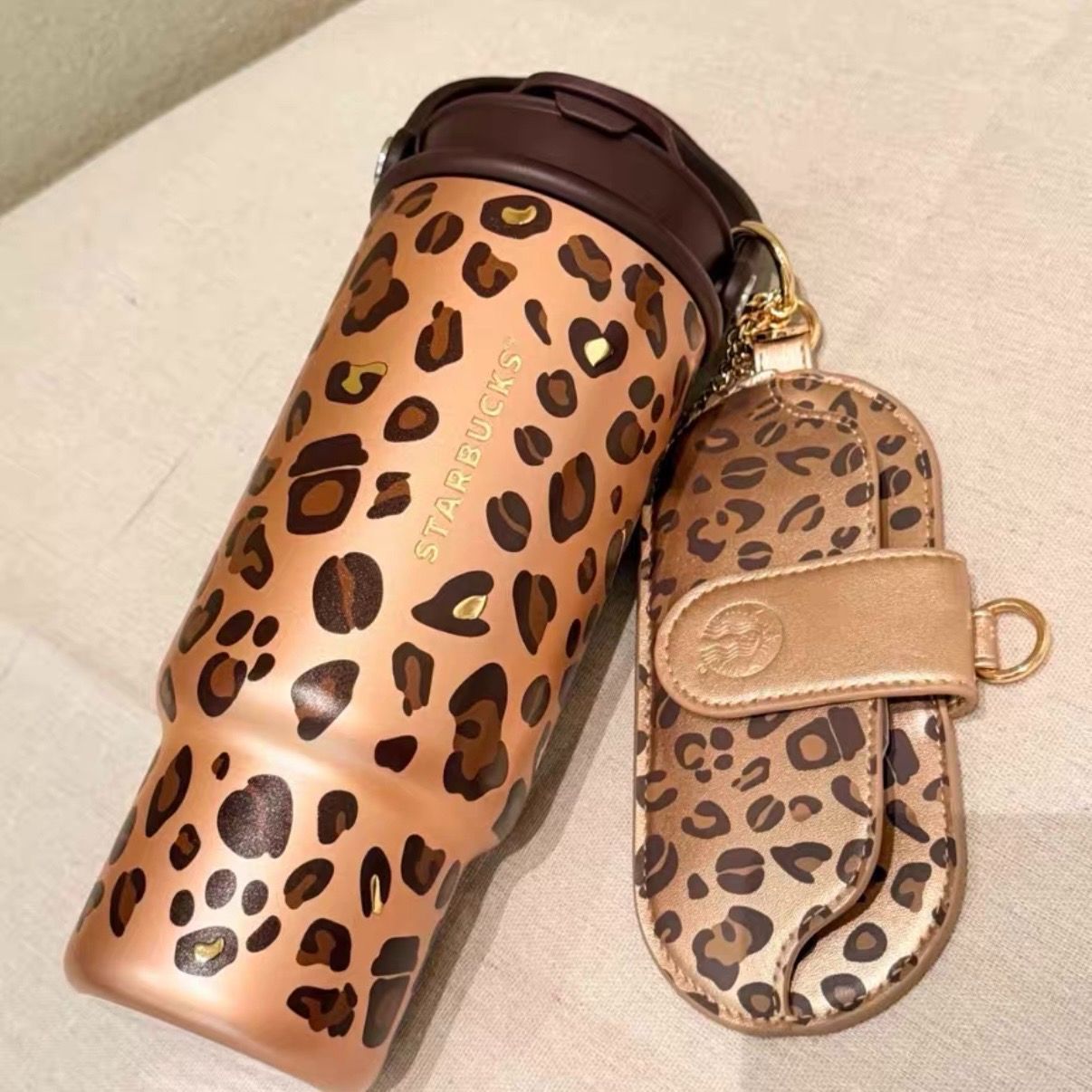新作】Starbucks スターバックス ヒョウ柄 レオパード コーヒートーン