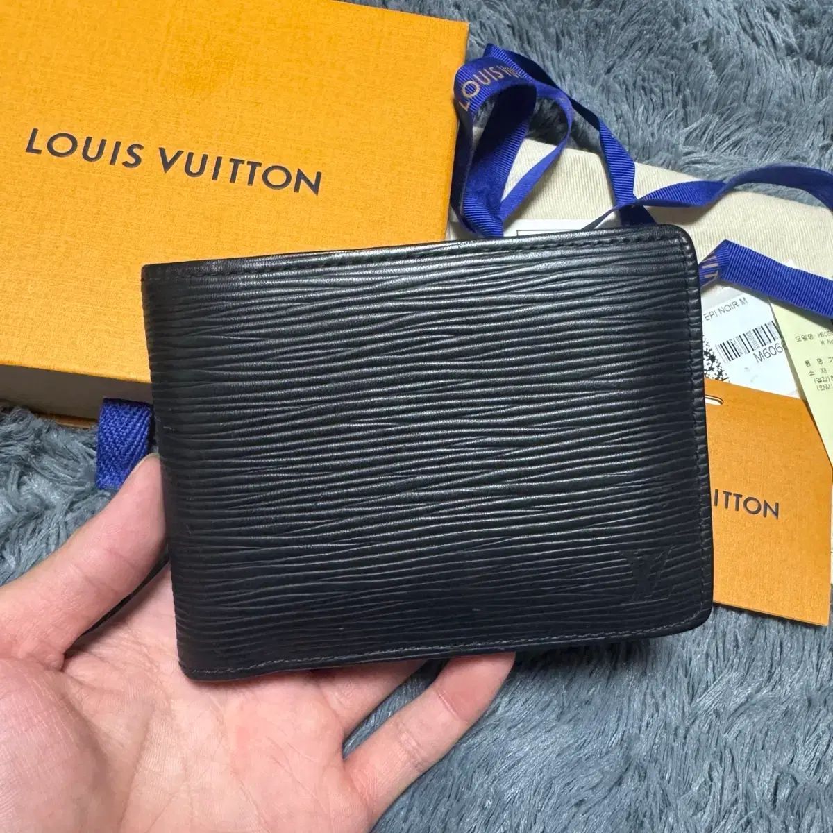 フルセット/OS ルイヴィトン エピ マルチ フール ウォレット 二つ折り財布 ブラック