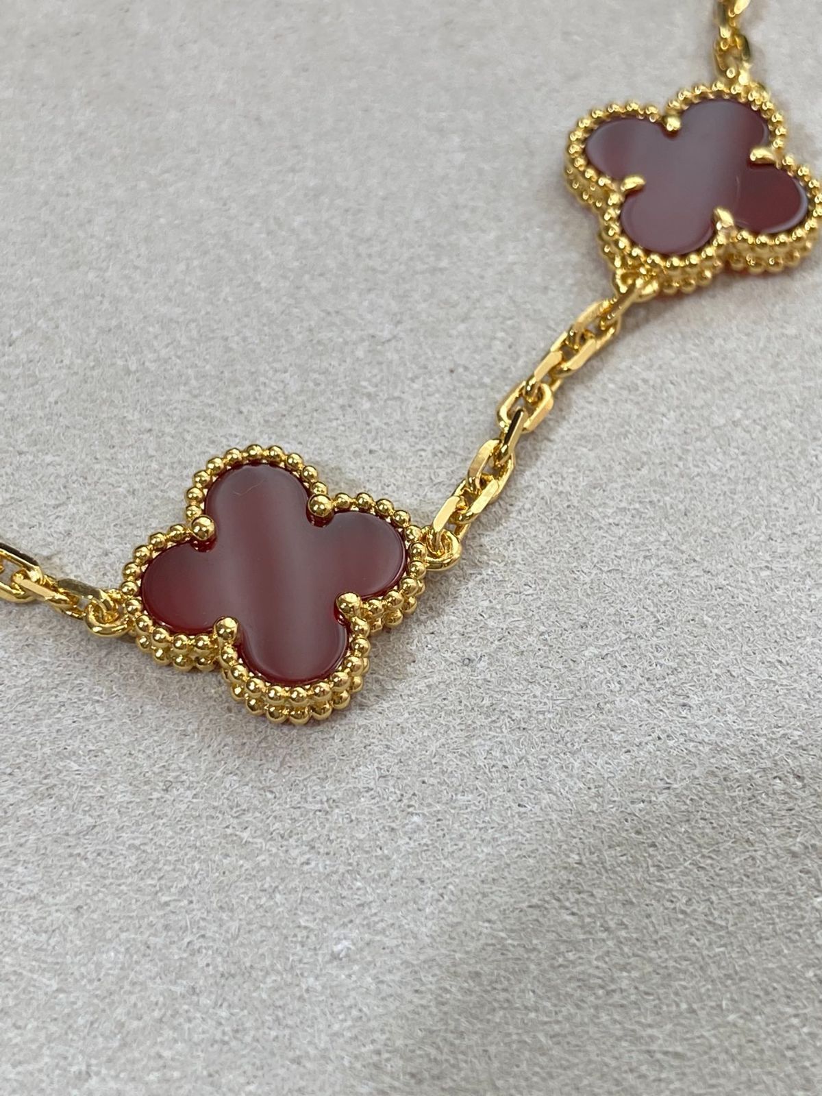 [Van Cleef & Arpels] ヴァンクリーフ＆アーペル 四つ葉のクローバー カーネリアン ファイブフラワー ブレスレット｜本日限定特価｜新品未使用