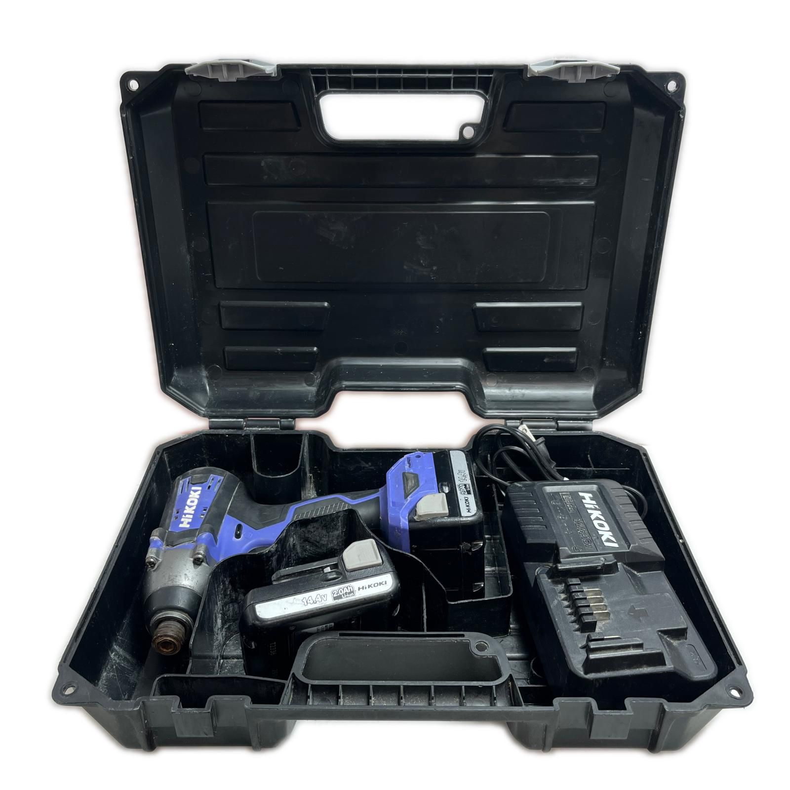 HiKOKI ハイコーキ インパクトドライバ 充電器・充電池2個・ケース付 コードレス式 14.4v FWH14DF ブルー