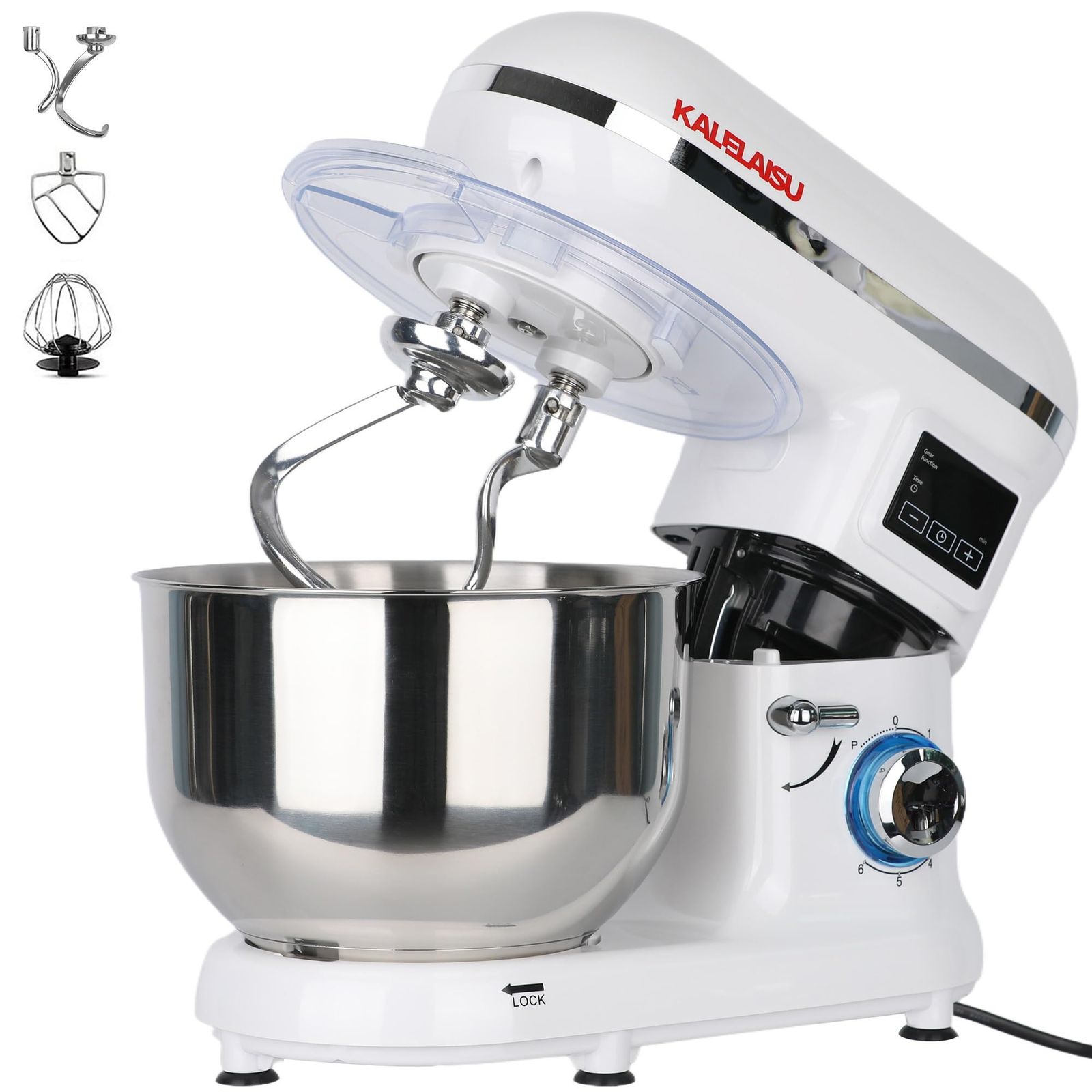☆新品☆スタンドミキサー 5.5L大容量 99分タイマー機能 ダブル攪拌フック同時作動設計 4種類アタッチメント付き パンこねき機 七段階 | 速度調節 一台三役 「練る」「混ぜる」「泡立てる」 家庭用 業務用 1200Wハイパワーモーター f5710e10 19,526円