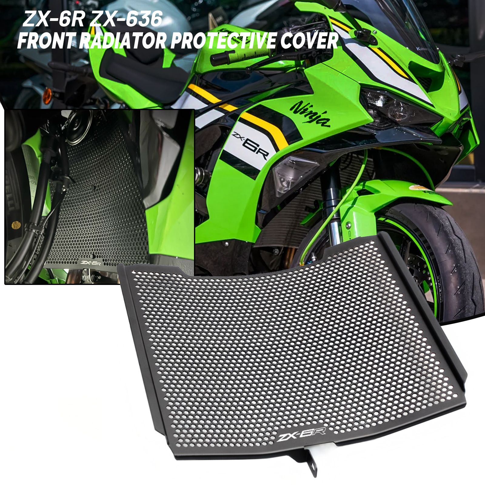 YUJIE.M カワサキ ZX-6R ZX636R ZX-636R ZX6R ZX636 2013〜2025対応 ラジエーターガードグリルカバープロテクター