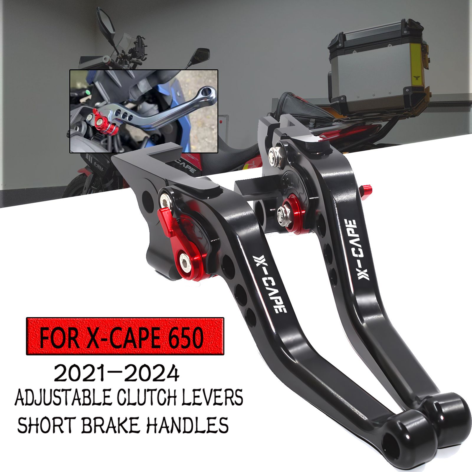 YUJIE.M MOTO MORINI X-Cape650 2021〜2024対応 調節可能クラッチレバー ショートブレーキハンドル アルミ製