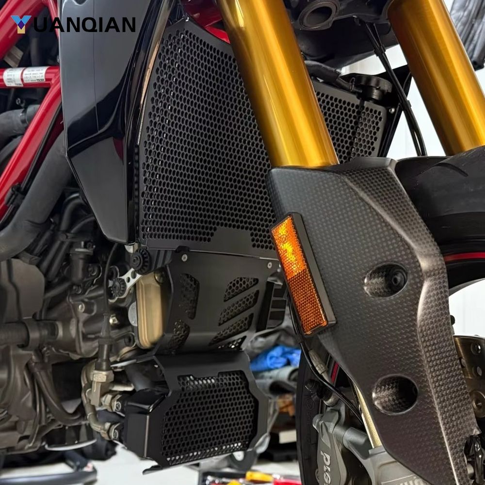 YUANQIAN Ducati Hypermotard 950 SP RVE 2019〜2026対応 ラジエーターガード オイルクーラーカバー エンジンガードプロテクター