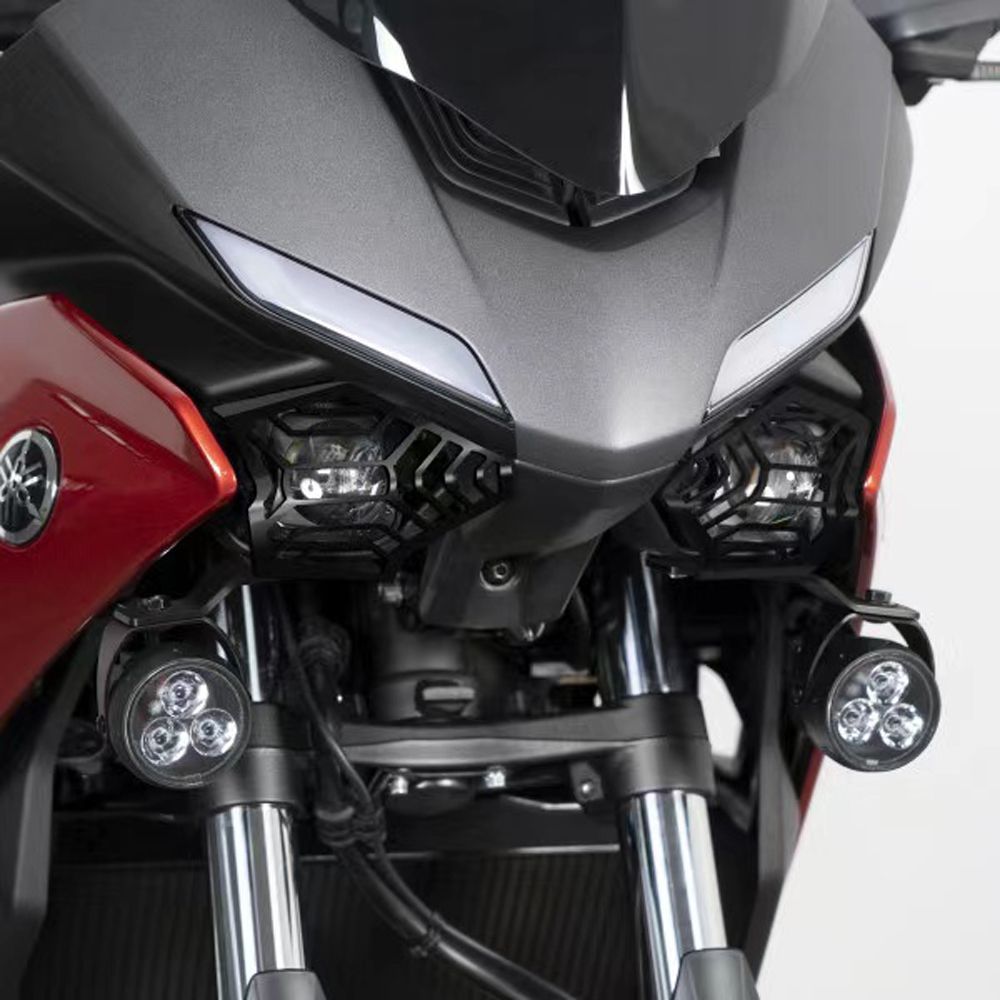 YUANQIAN ヤマハ TRACER700 TRACER700GT TRACER7 TRACER7GT 2020〜2024対応 ヘッドライトグリルプロテクターカバー ブラック