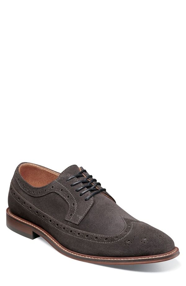 ステイシーアダムス メンズ シューズ スエード ダービー Stacy Adams Marligan Suede Longwing Derby Dark Gray グレー